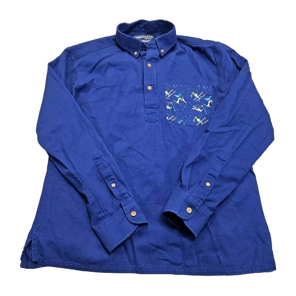 Chubbies Greetings From The Weekend‎ Ski The Limit Polo Shirt Medium Blue